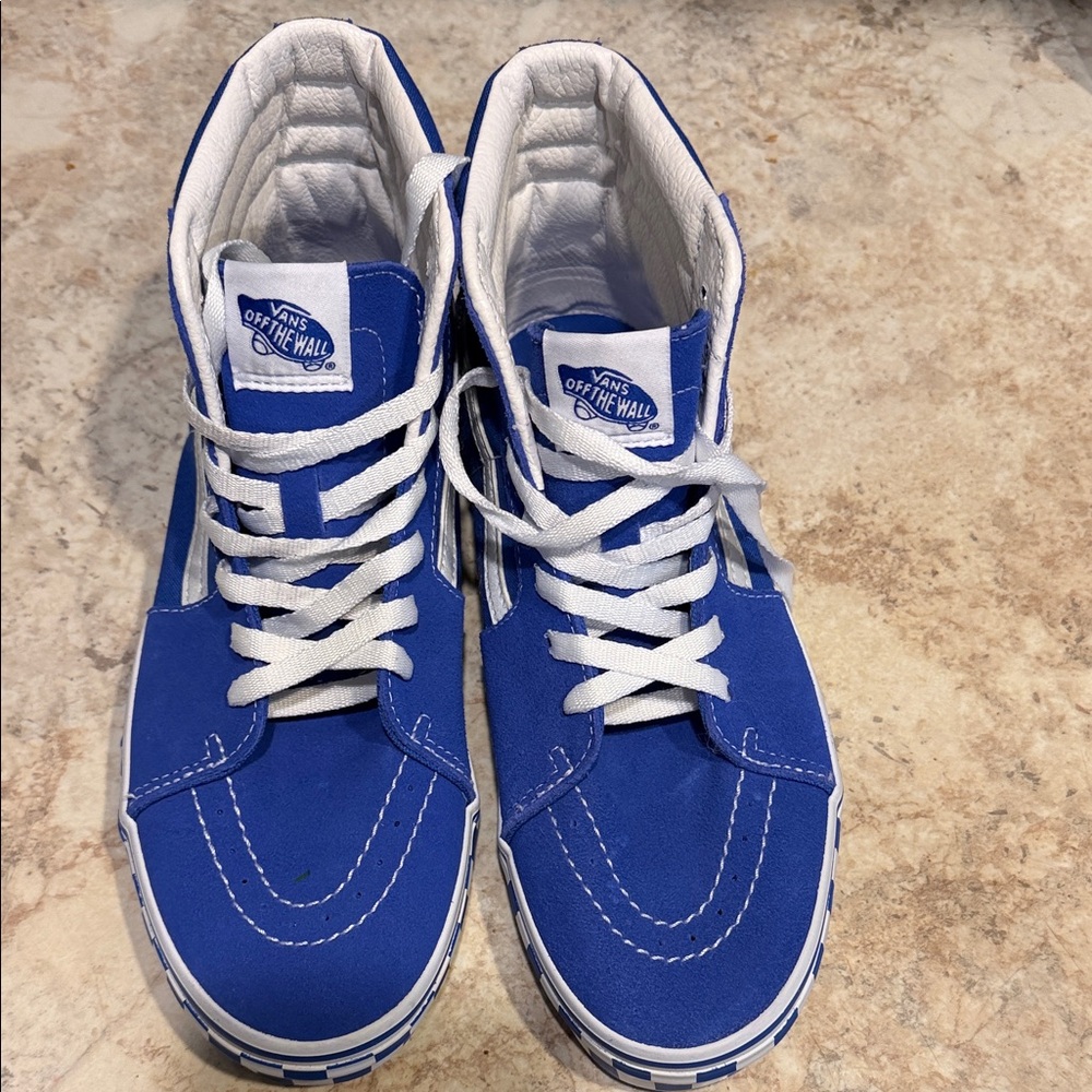 Unisex Vans Royal Blue and White High-Tops